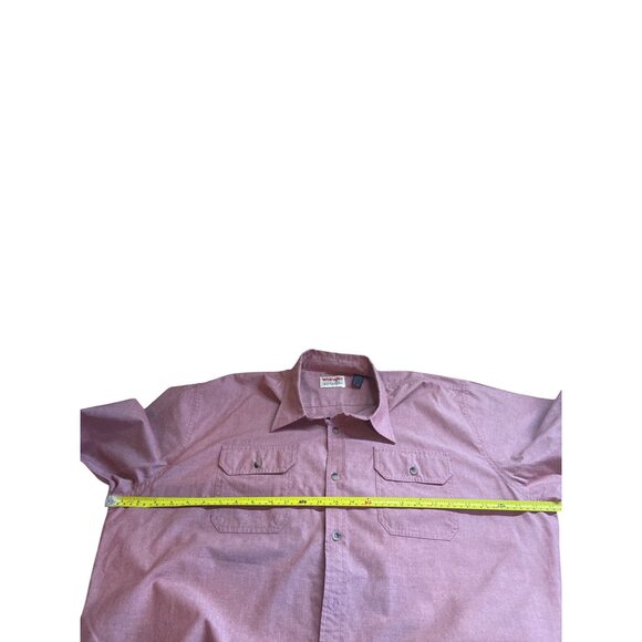 Wrangler Authentics XL Mens Shirt Pink Button-Up Chest Pockets Gorpcore Workwear - Picture 5 of 8